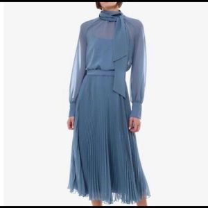 MAX MARA  georgette sablé pleated dress